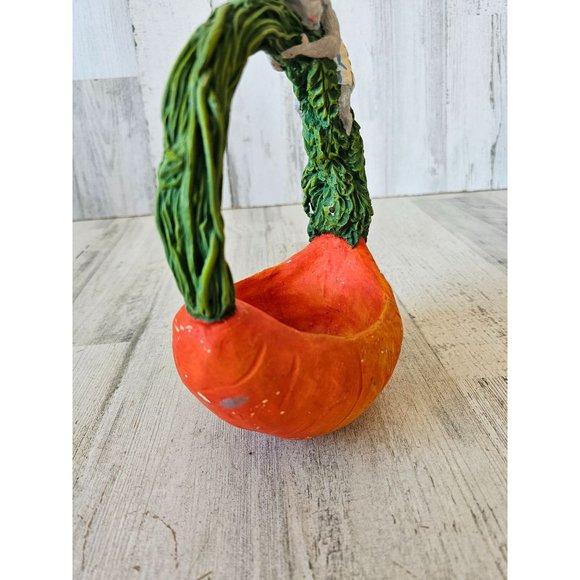 Vintage dept 56 carrot basket Easter decor as is spring bunny - Picture 5 of 9